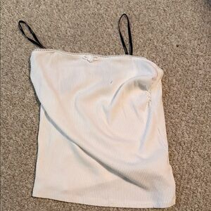 Elegant White Ribbed Women's Top